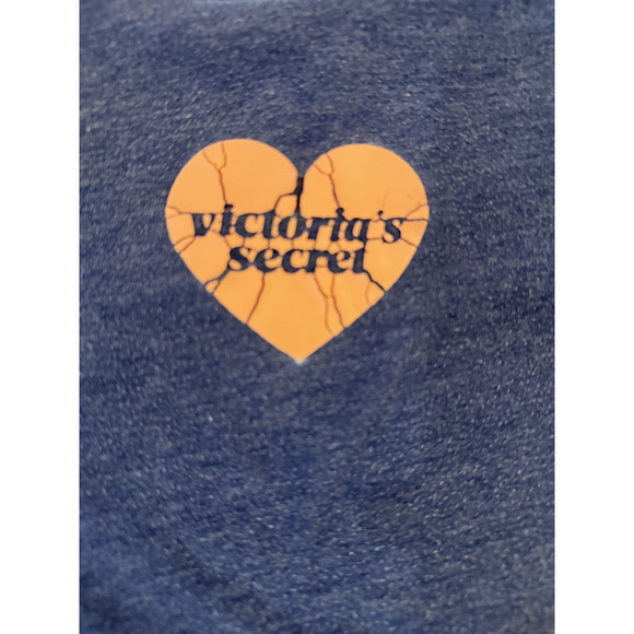 Victorias Secret Shirt Womens Large Blue Criss Cross Back Heart Yoga Lounge Tee - Picture 2 of 4